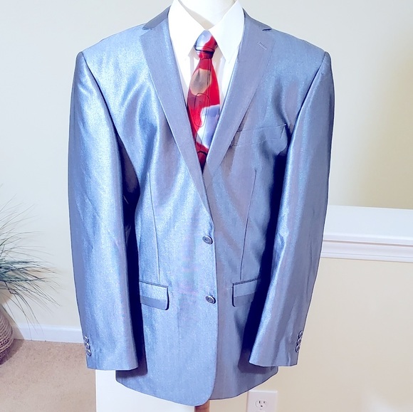 Vinci~2 Button Sharkskin Blazer - Picture 2 of 12
